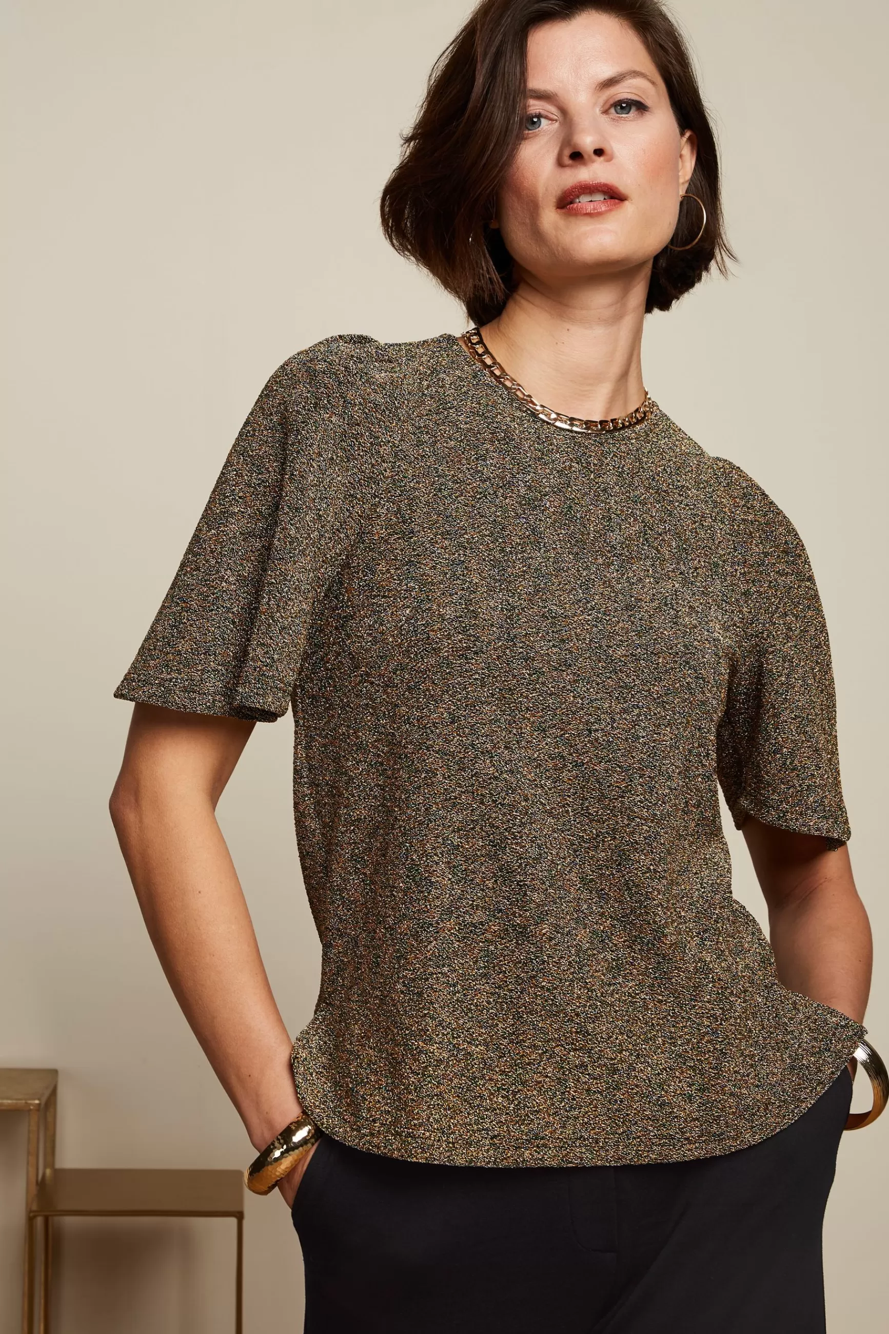 DAMES King Louie Lizzy Top Carousel Lurex